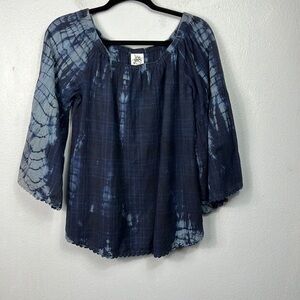 ivy jane Indigo Tie-Dye Peasant Blouse